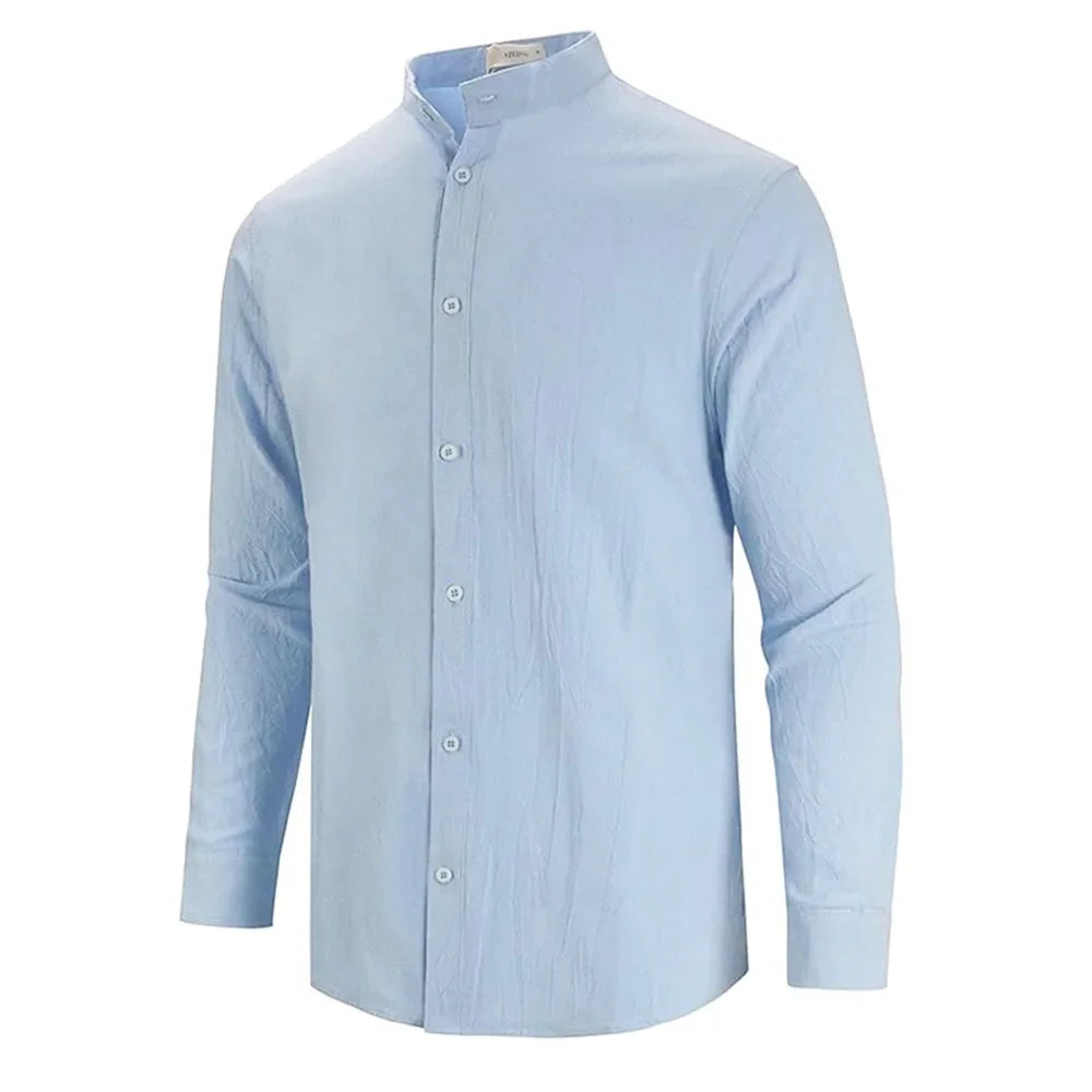 Elegant Long Sleeved Cotton Linen Shirt