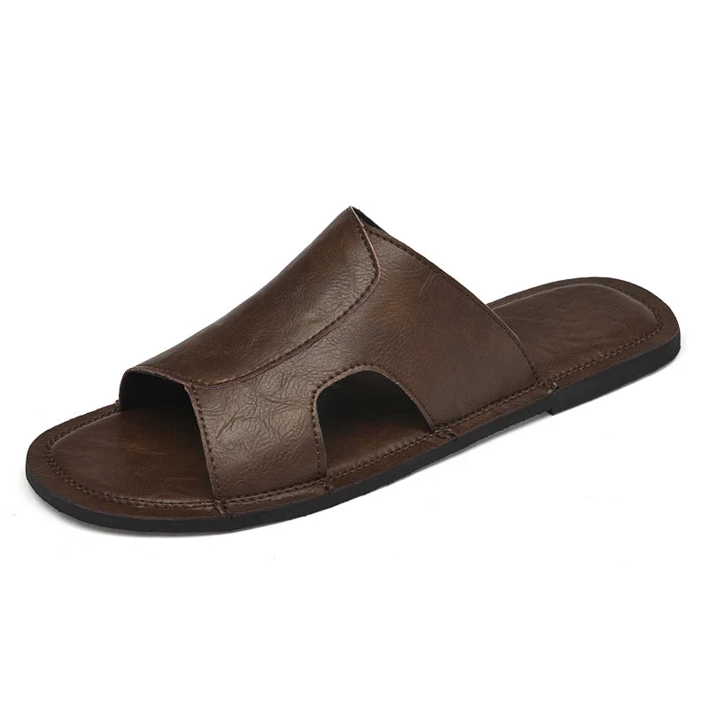 Elegant Leather Men's Slippers