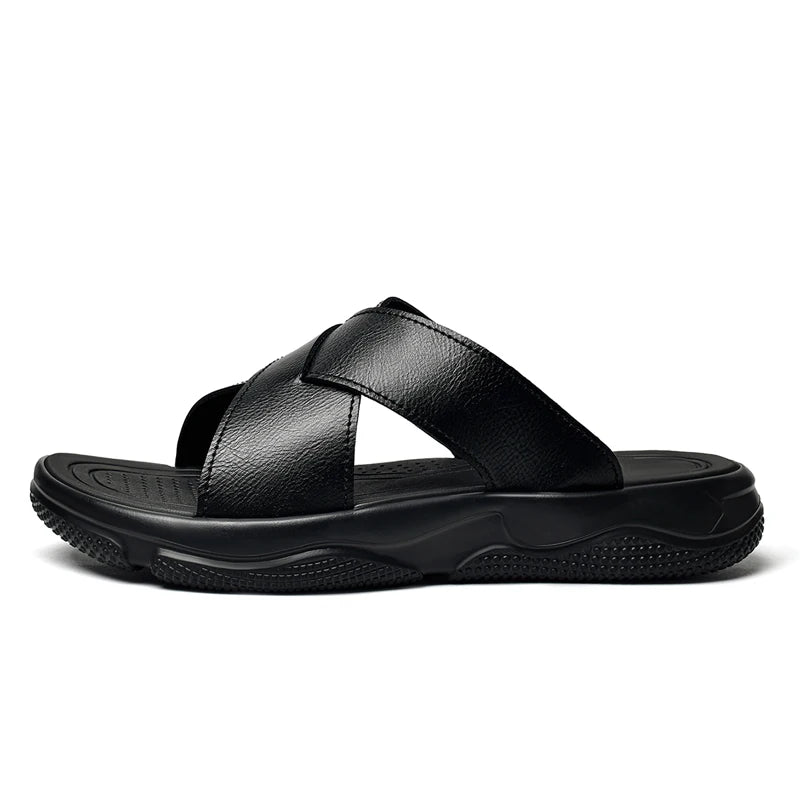 Eleganti sandali da spiaggia in pelle
