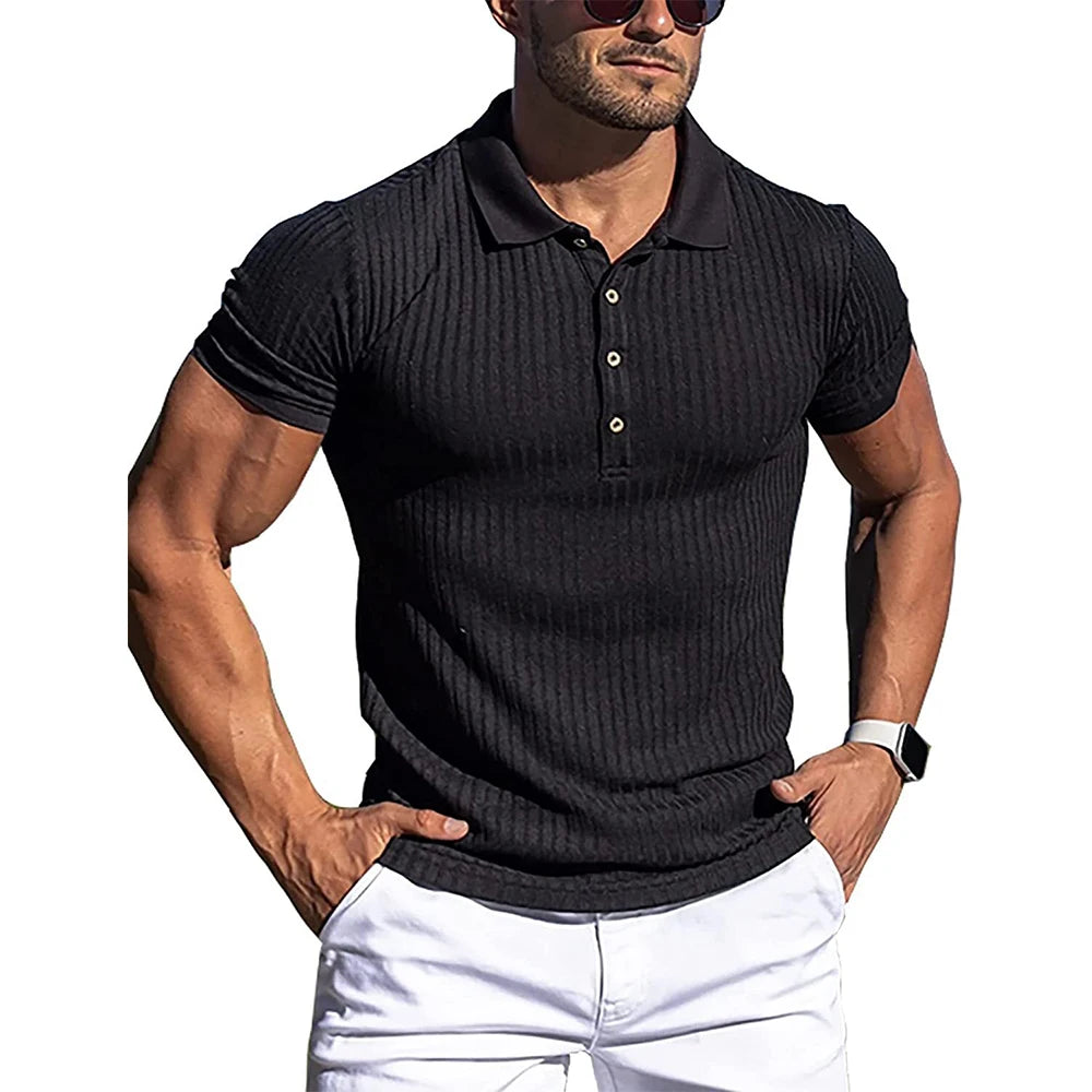 Elegant Striped Polo Shirt