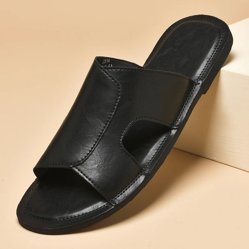 Elegant Leather Men's Slippers