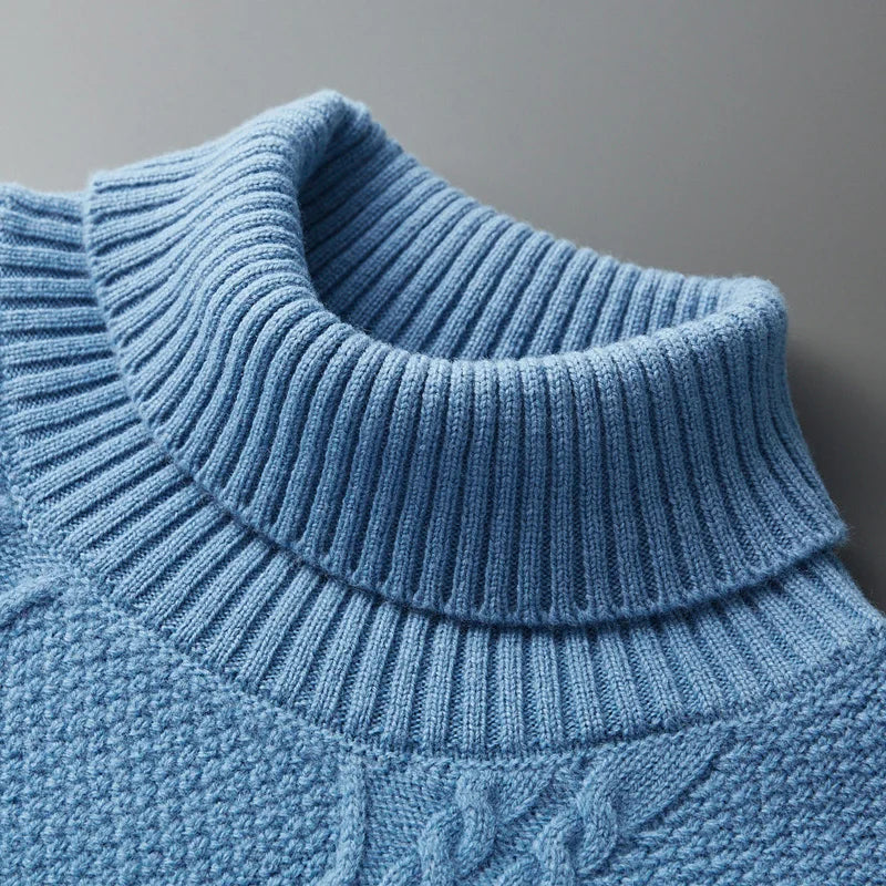 Patterned Cashmere Turtleneck