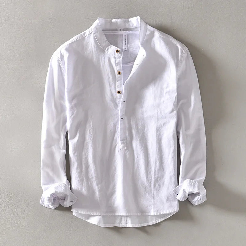Elegant Japanese Style Linen Shirt
