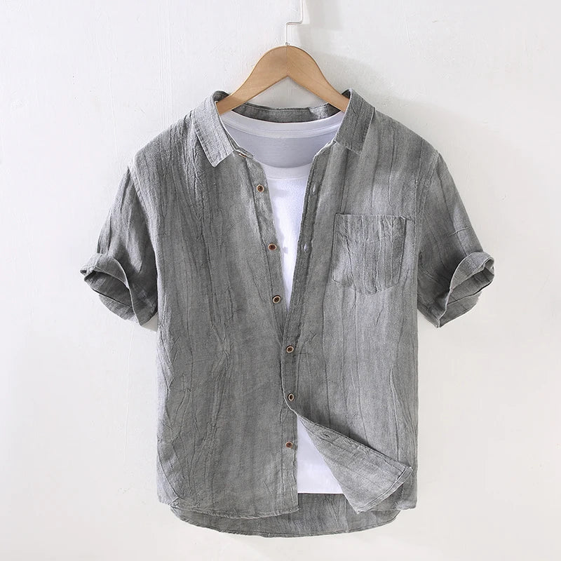 Elegante camicia in lino a maniche corte