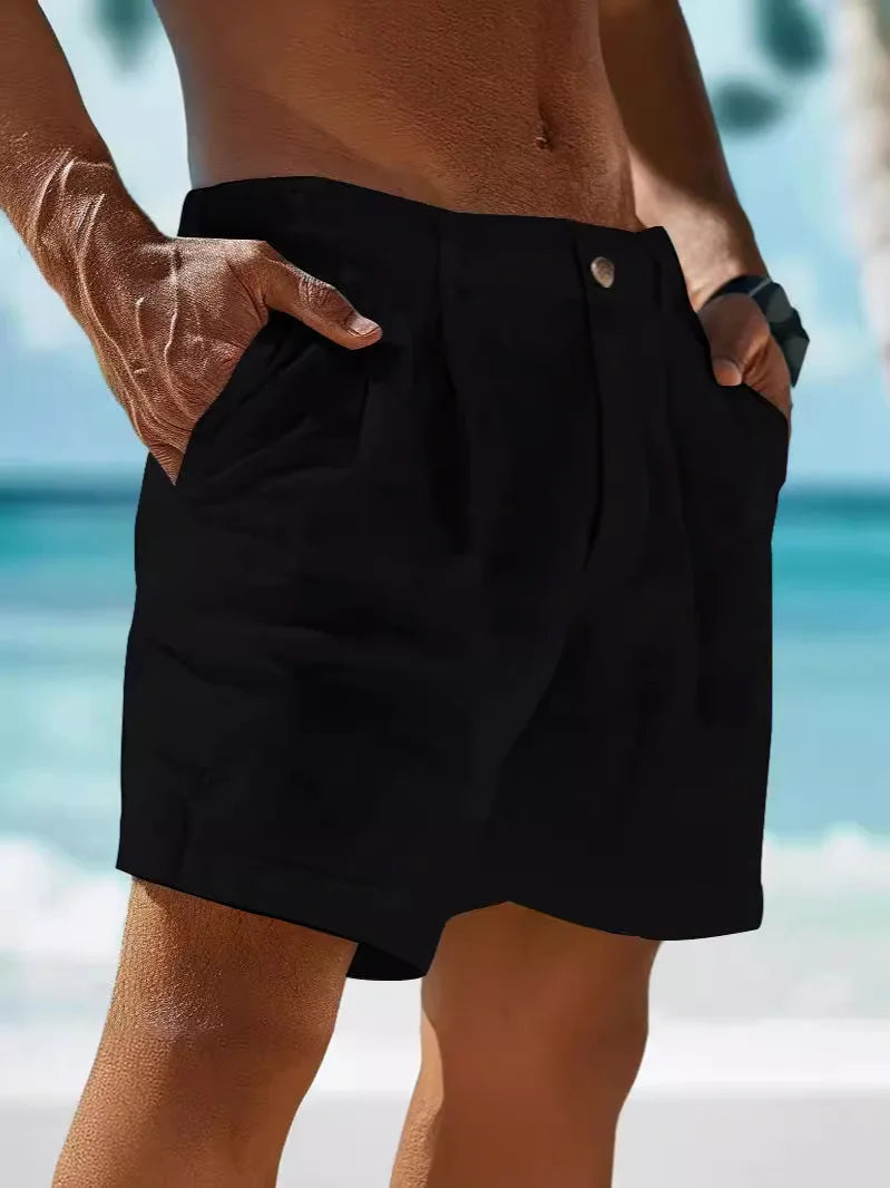 Elegant Cotton Linen Shorts