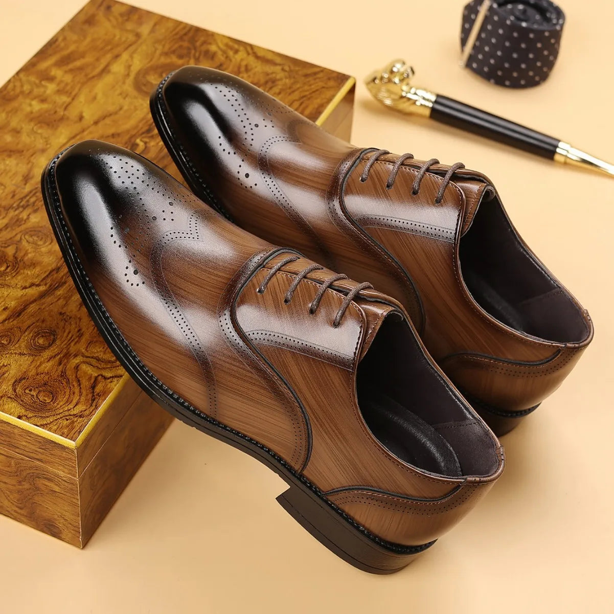 Chaussures de mariage chic en cuir
