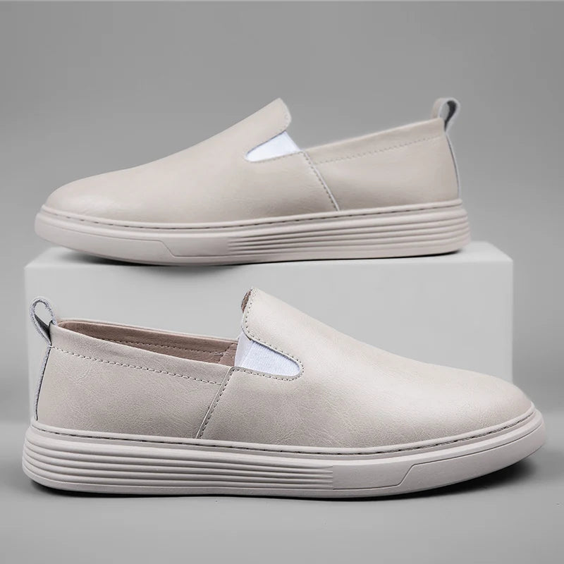 Sapatos Slip-On em pele