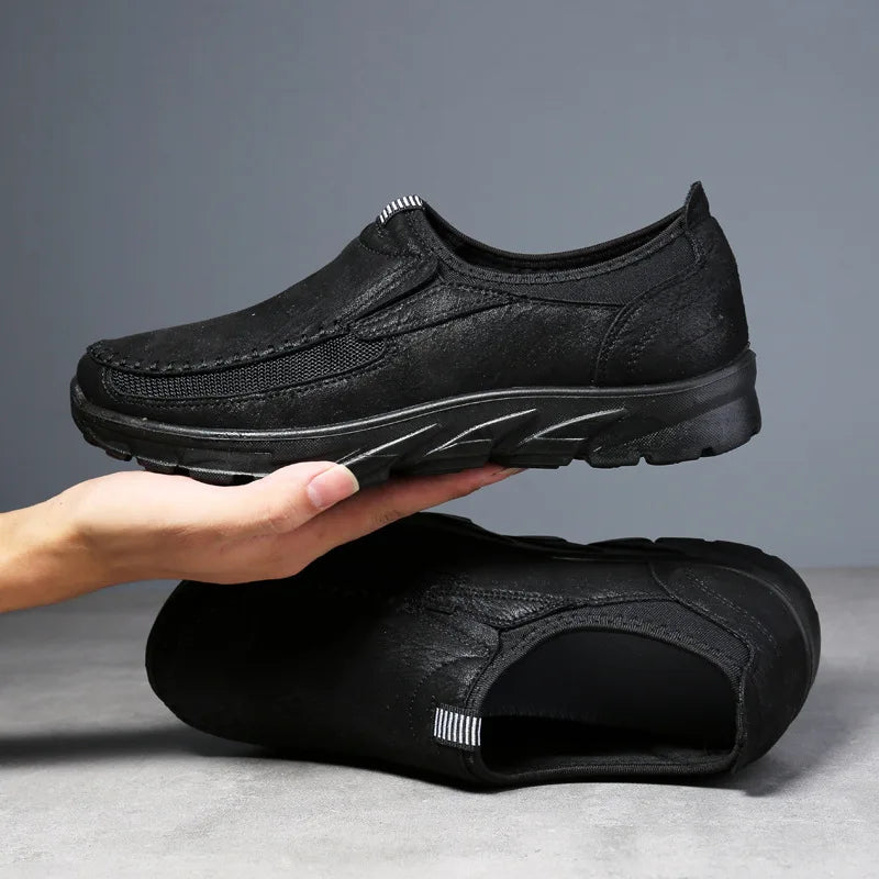 Chaussures décontractées en cuir à enfiler