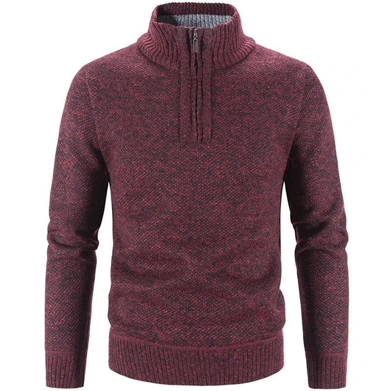 Elegant Thick Fleece Zip Sweater