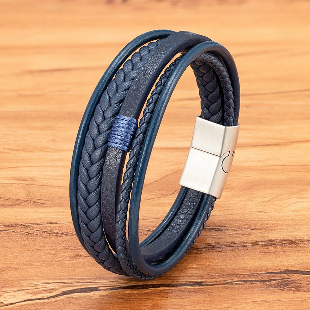 Woven Leather Men's Bracelet