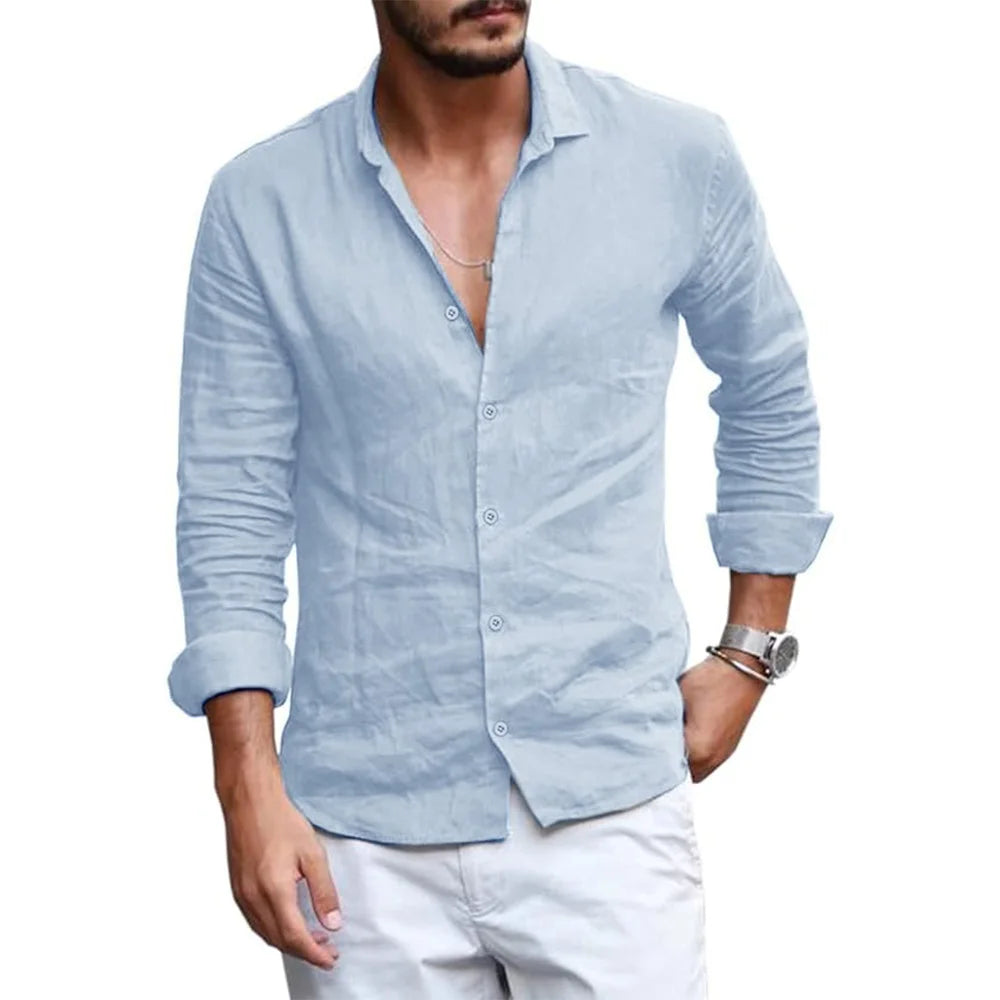 Elegant Cotton Linen Summer Shirt