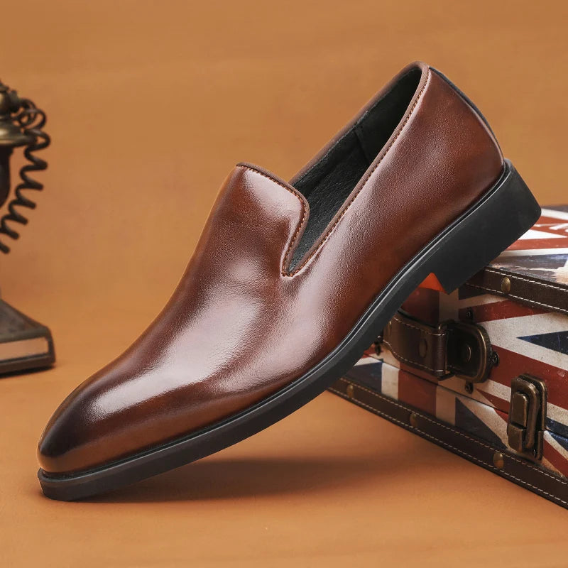 Elegant Leather Business Slip-On Shoes