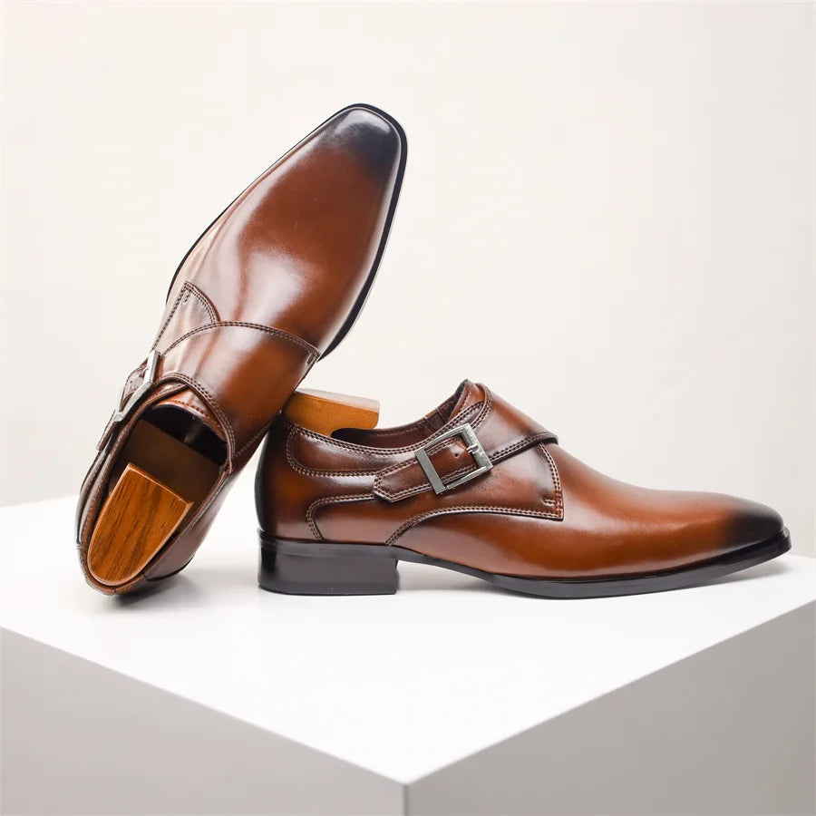 Chaussures à boucle en cuir italien