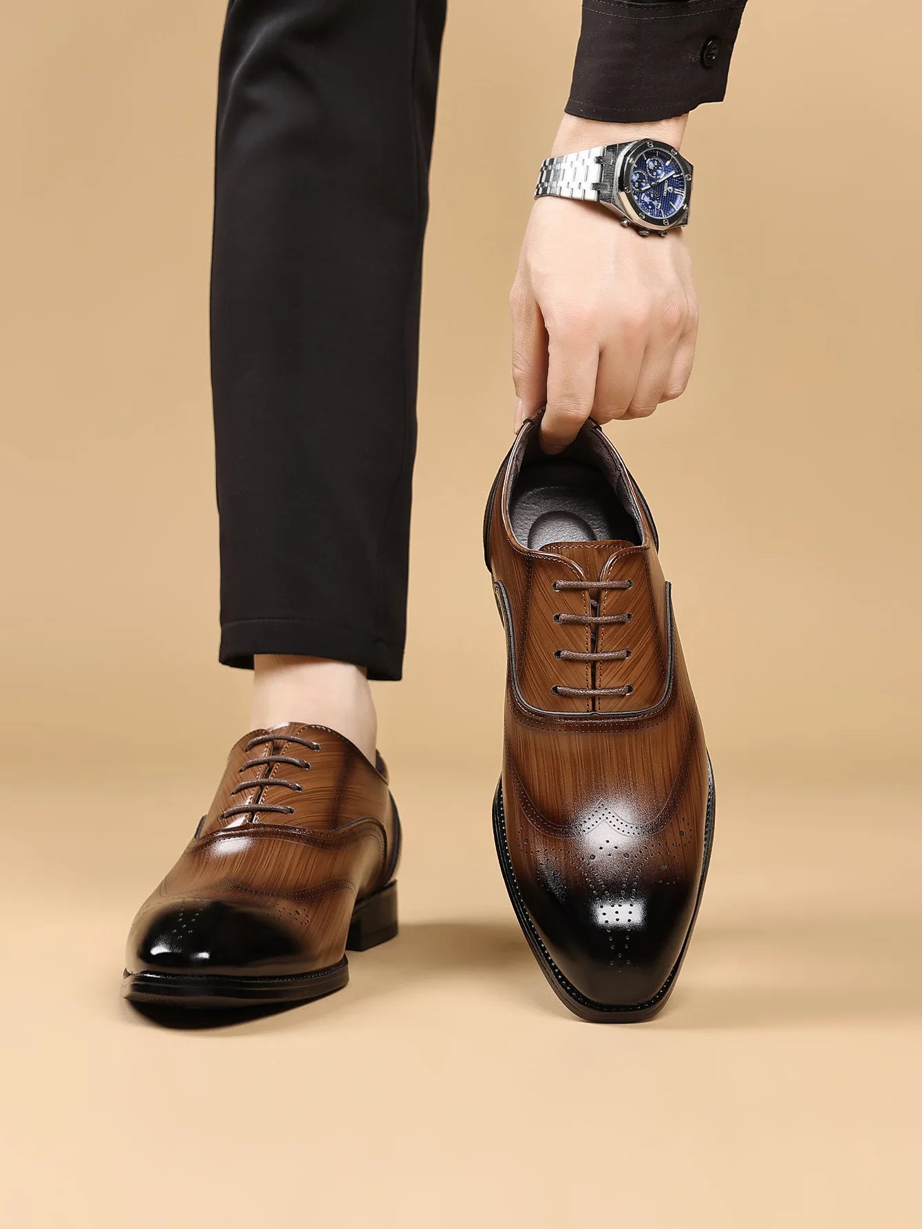 Chaussures de mariage chic en cuir