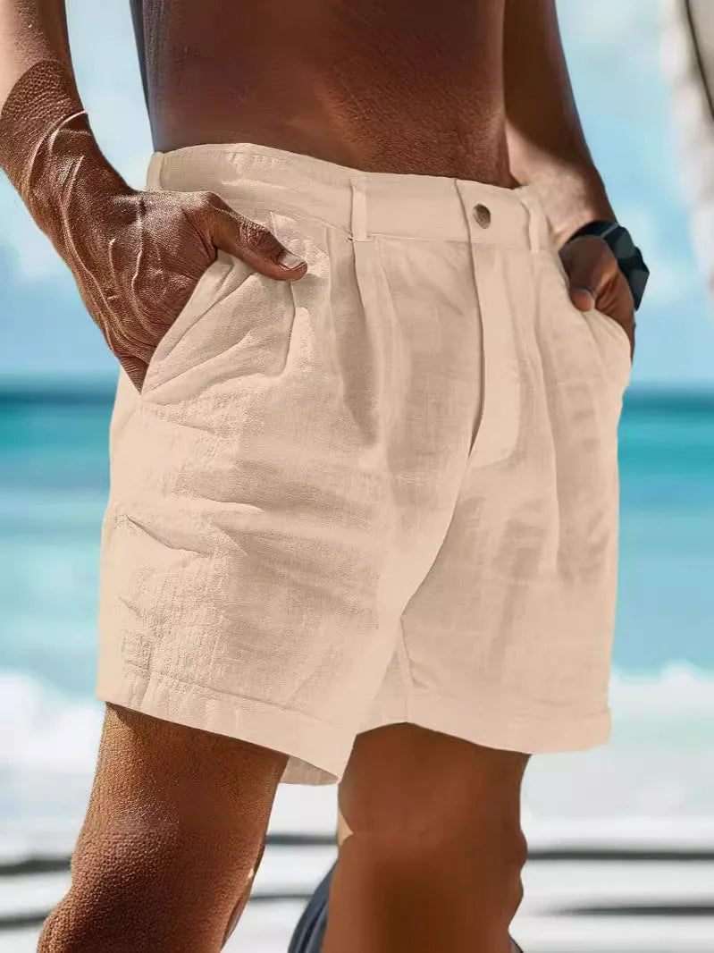 Elegant Cotton Linen Shorts