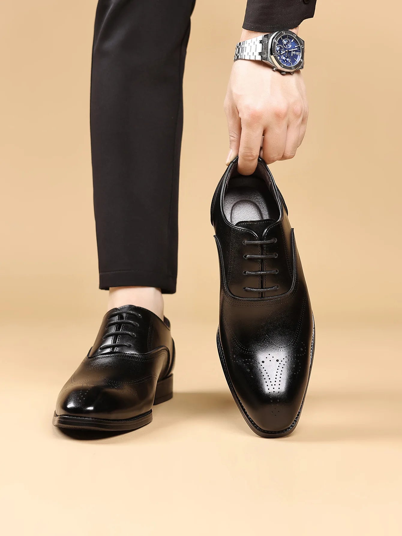 Chaussures de mariage chic en cuir