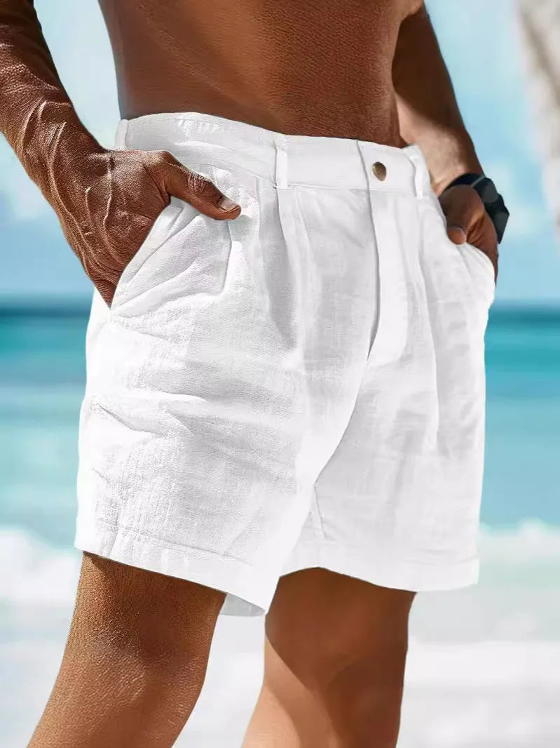 Elegant Cotton Linen Shorts