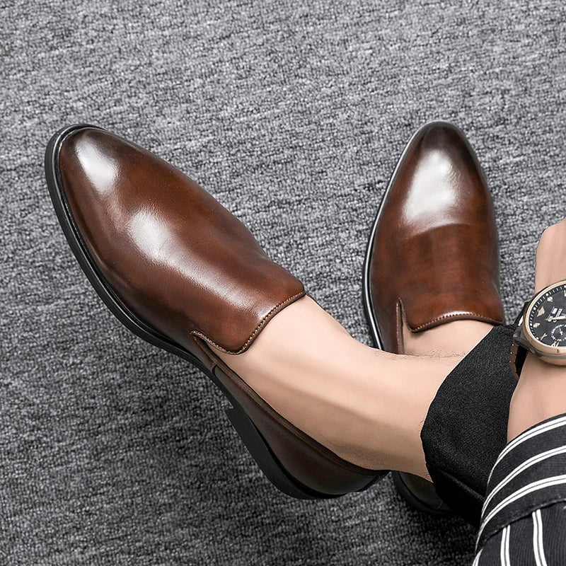Elegant Leather Business Slip-On Shoes