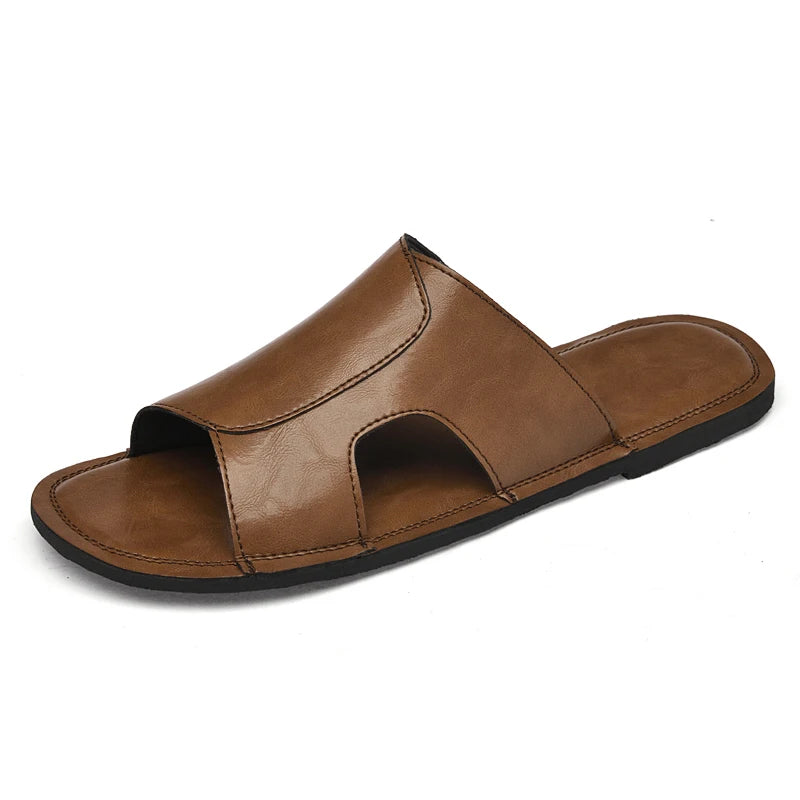 Elegant Leather Men's Slippers