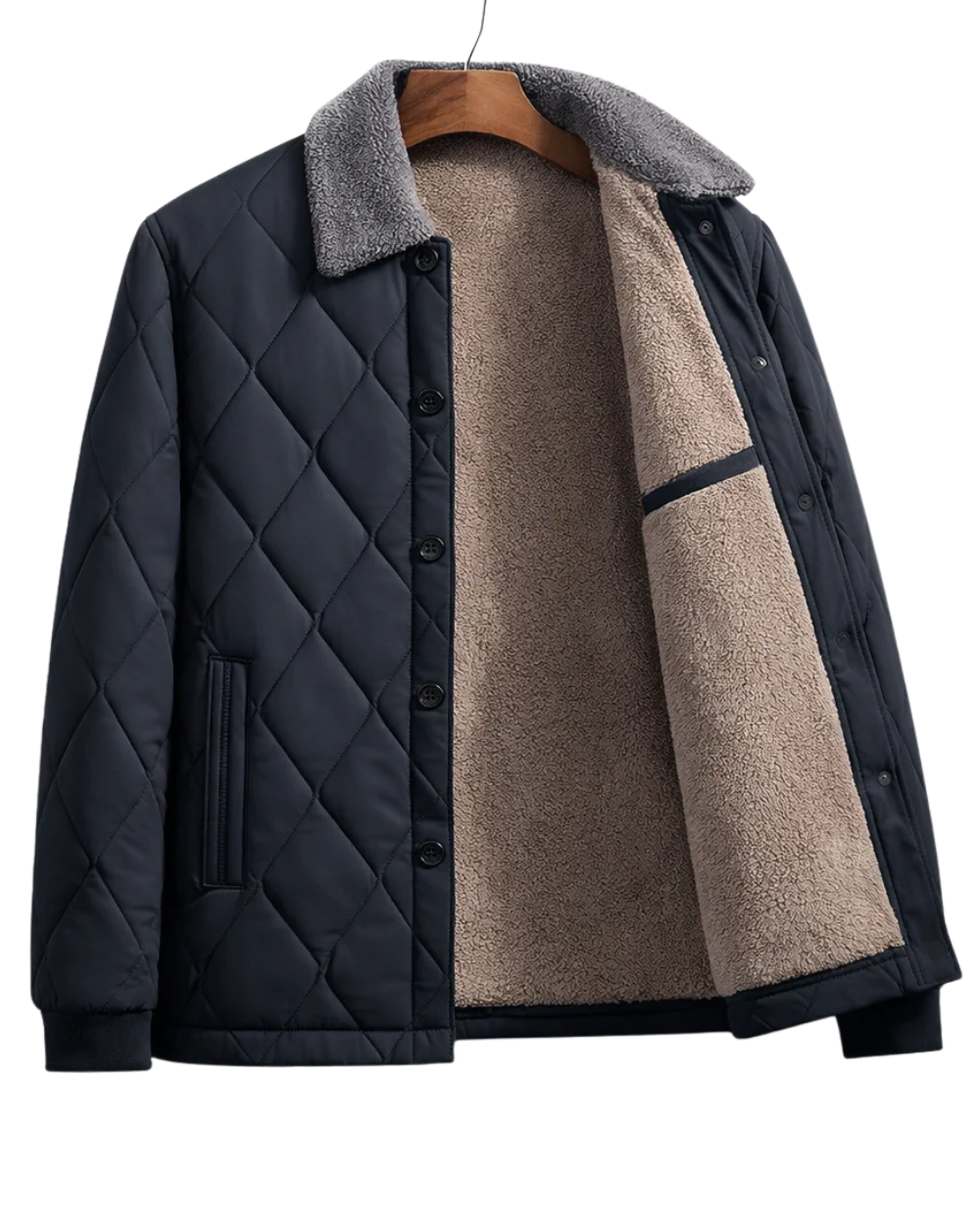 Elegant Quilted Fleece Bomber Jacket