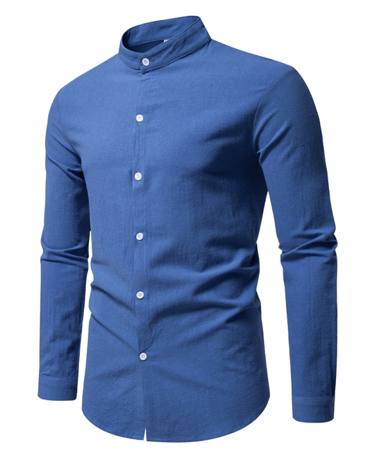 Πουκάμισο από βαμβάκι με όρθιο γιακά