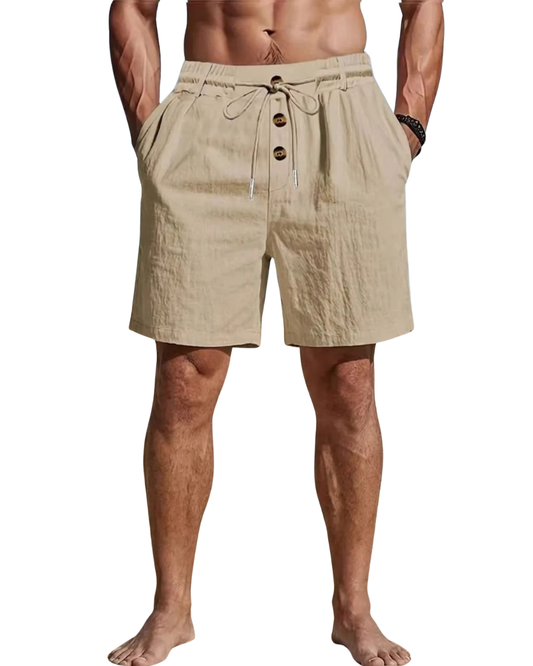 Pantaloncini casual in cotone e lino