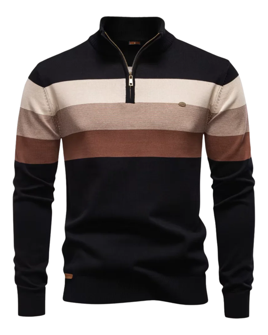 Elegante maglione in cotone con zip