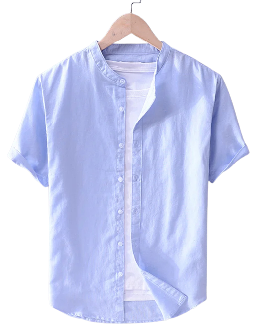 Camicia casual da uomo in cotone e lino