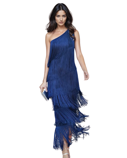 Elegant Dress with Fringe
