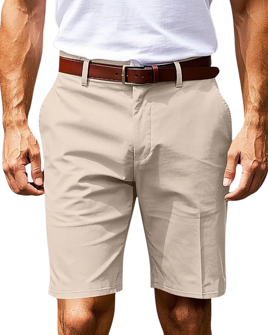 Calções elegantes de algodão tipo chino