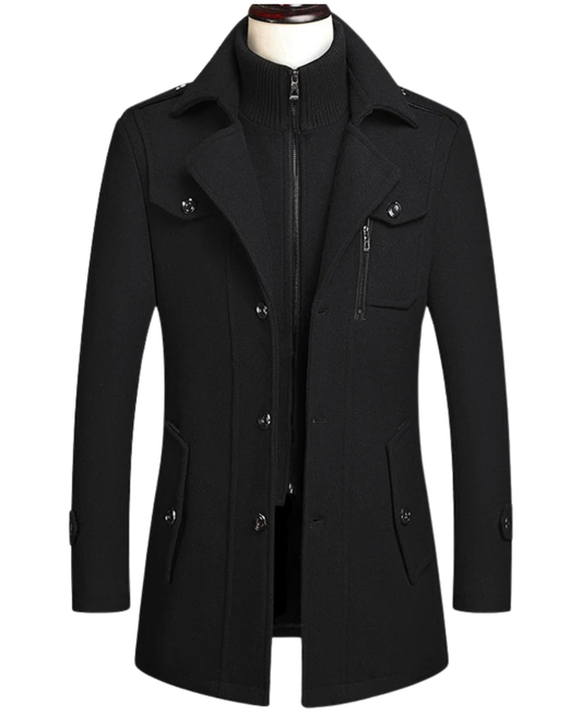 Double Collar Wool Coat