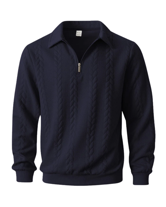 Elegant Patterned Zip Sweater