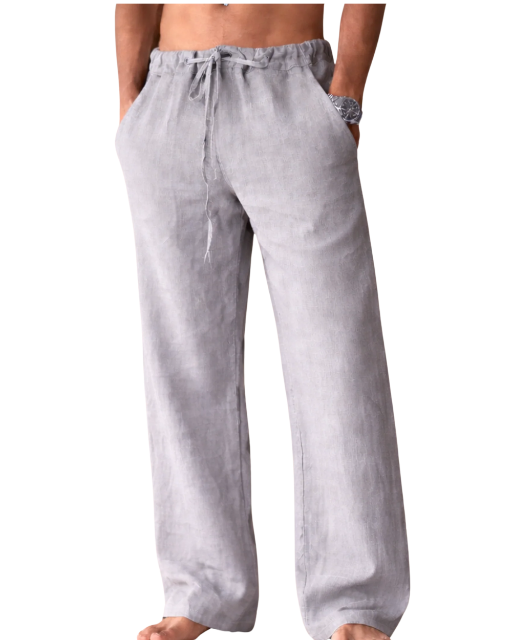 Pantaloni casual da uomo in lino