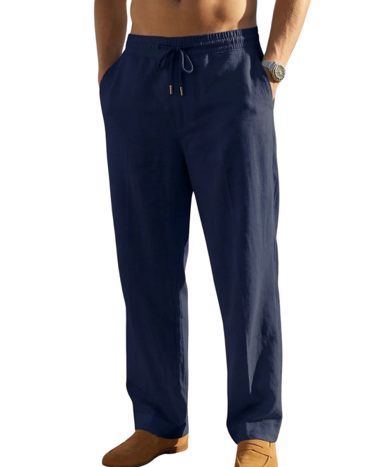 Eleganti pantaloni da spiaggia in lino