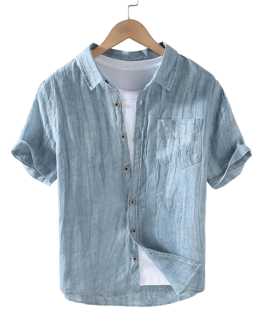 Elegante camicia in lino a maniche corte