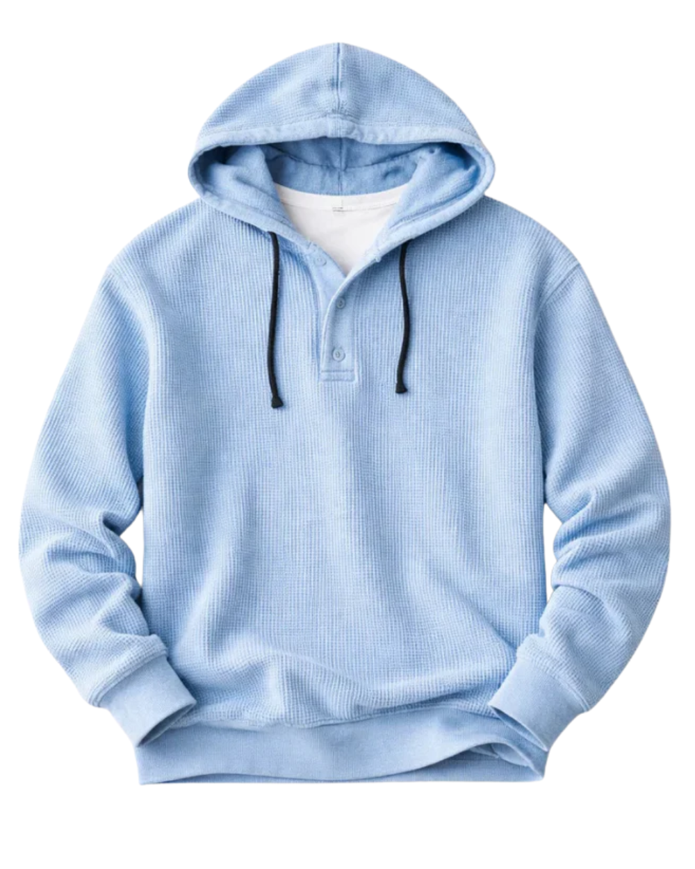 Elegante felpa con cappuccio Waffle