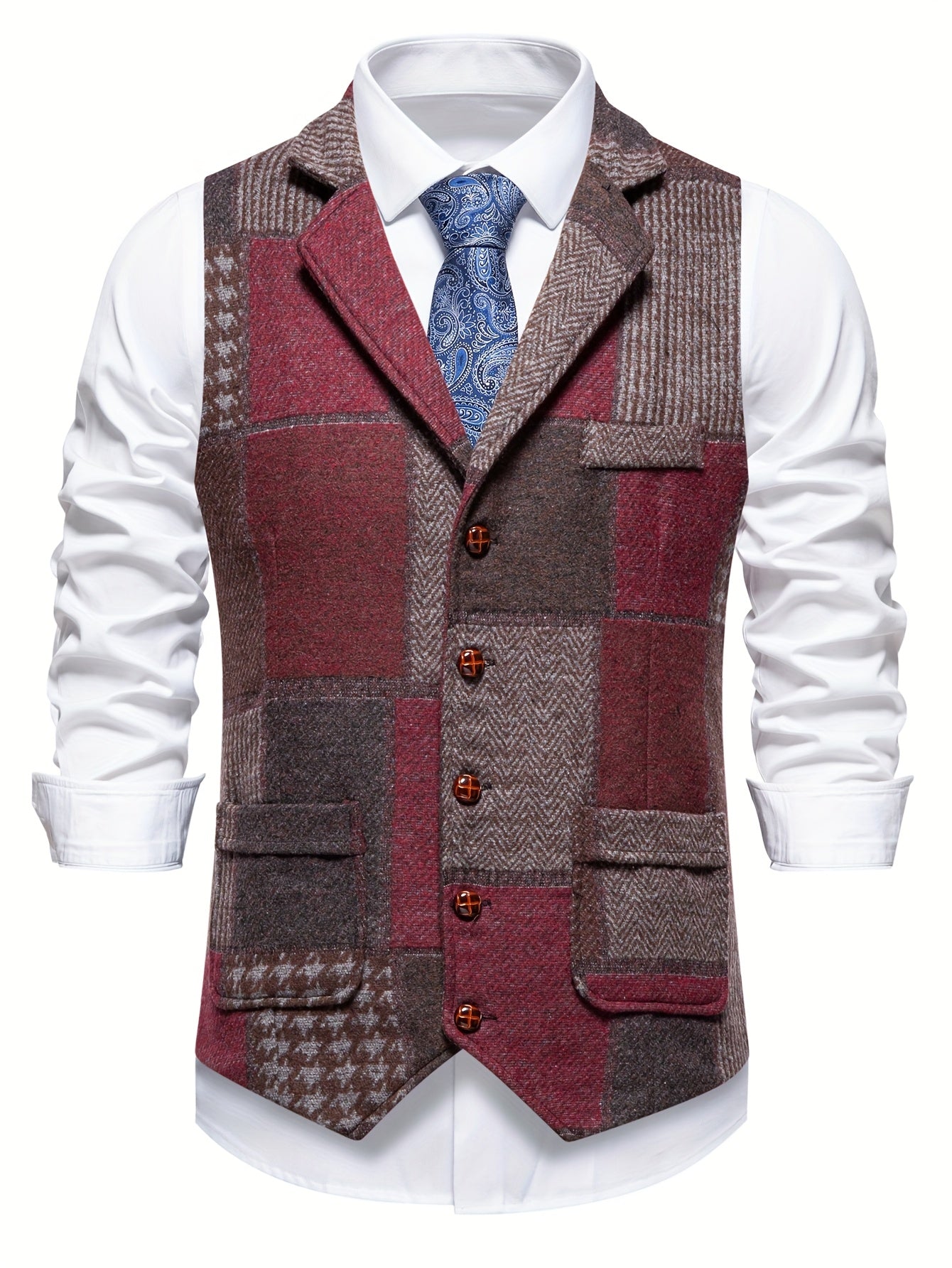 Gilet élégant en patchwork