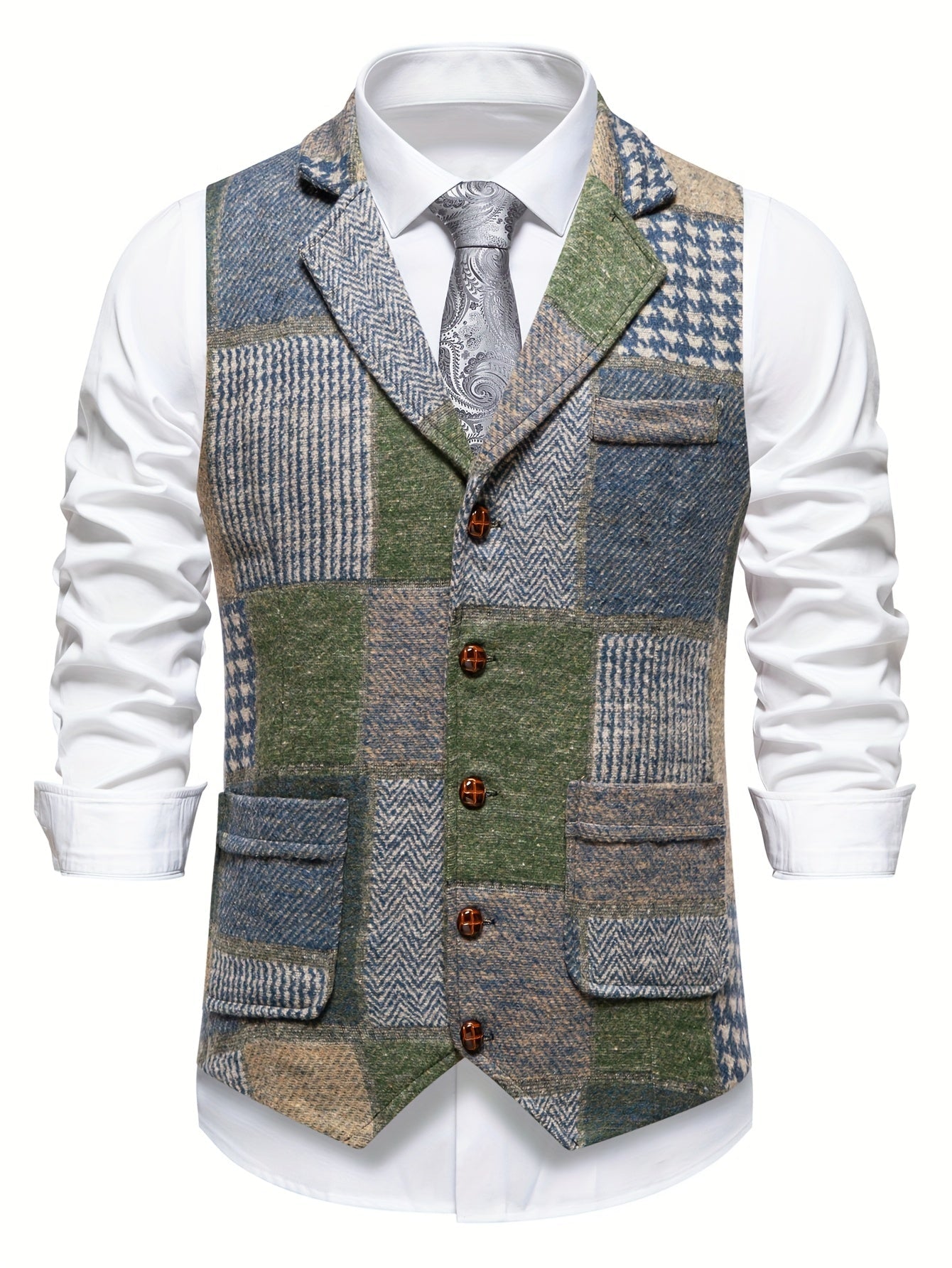Gilet élégant en patchwork