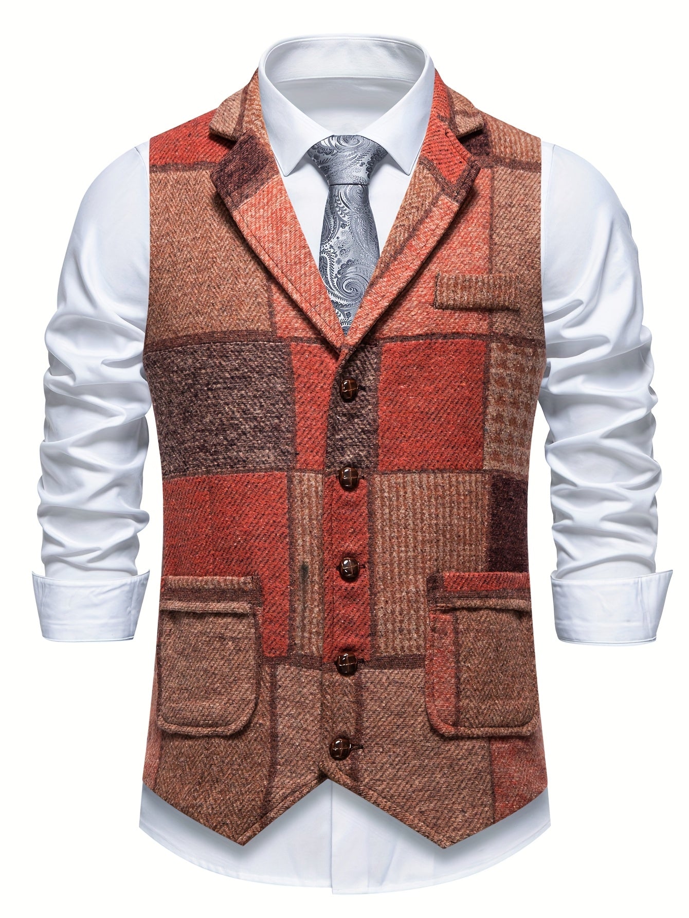 Gilet élégant en patchwork