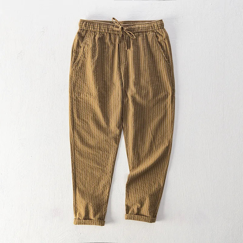 Pantaloni in cotone a righe