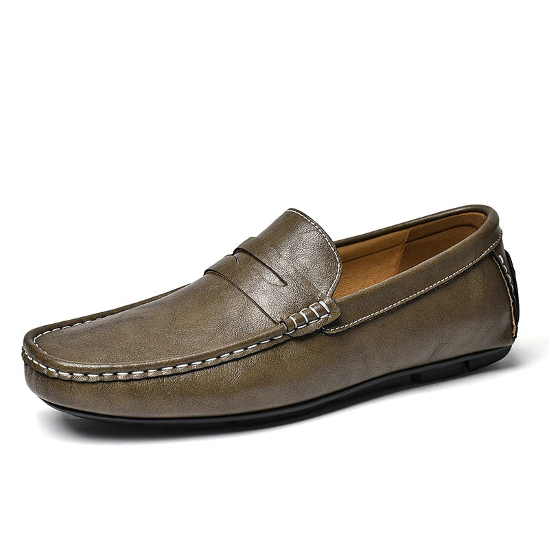 Mocassins bateau en cuir chic