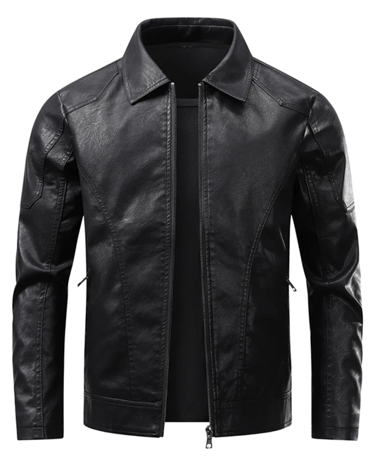 Elegante giacca da motociclista in pelle