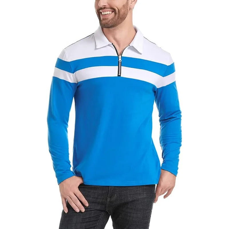 Elegant Stripped Zip Sweater