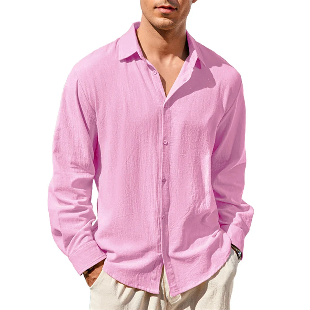 Casual Cotton Linen Men's Shirt