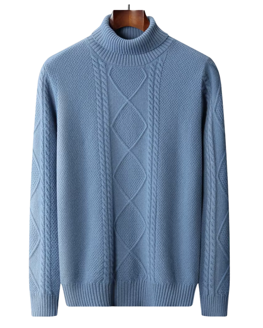 Patterned Cashmere Turtleneck