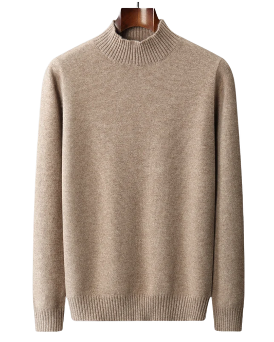 Elegant High Collar Merino Wool Turtleneck