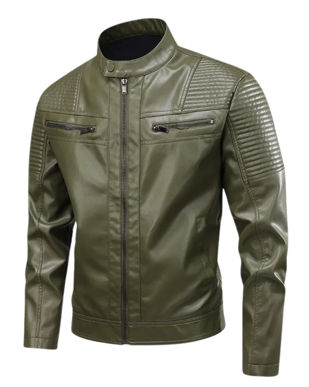 Multi Pocket Leather Jacket