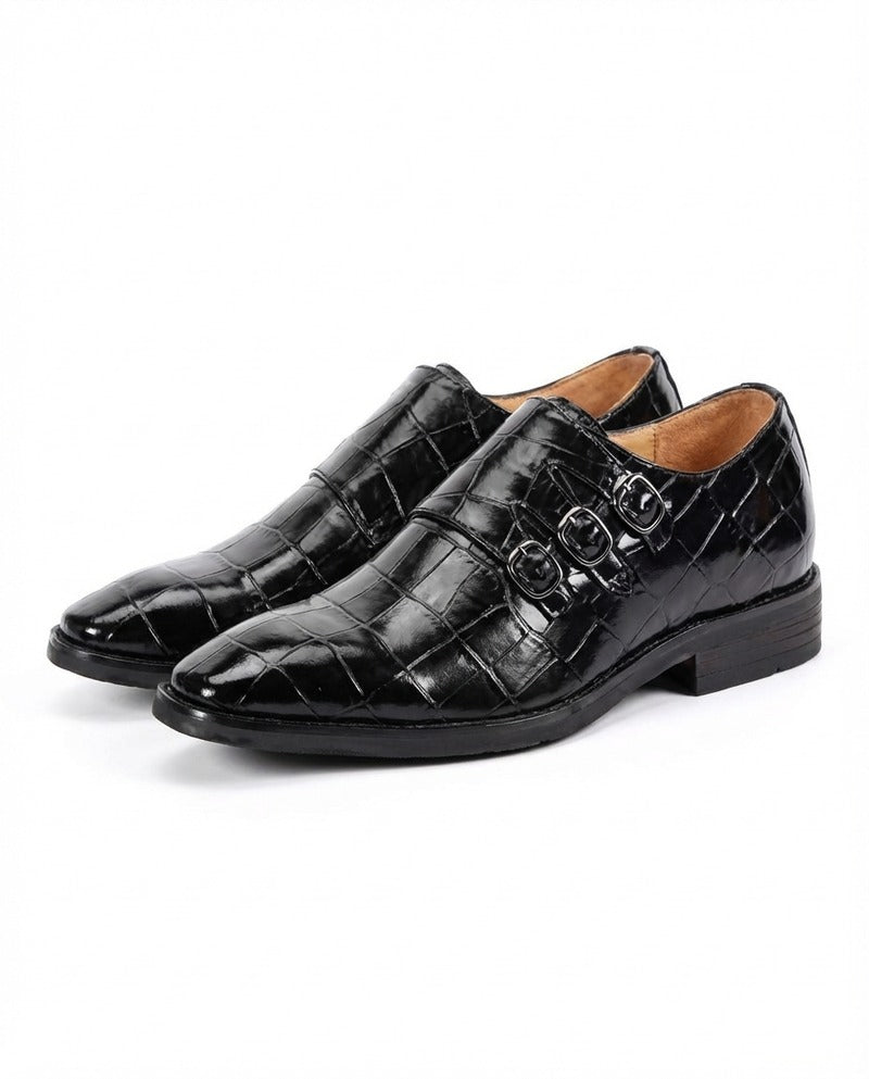 Chaussures chic à boucles en cuir